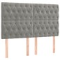 vidaXL Cama box spring colchón y LED terciopelo gris claro 140x190 cm vidaXL Cama box spring colchón y LED terciopelo gris claro 140x190 cm