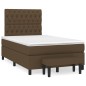 vidaXL Cama box spring con colchón tela marrón oscuro 120x200 cm vidaXL Cama box spring con colchón tela marrón oscuro 120x200 cm