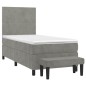 vidaXL Cama box spring con colchón terciopelo gris claro 80x200 cm