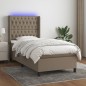 vidaXL Cama box spring colchón y luces LED gris taupe 80x200 cm vidaXL Cama box spring colchón y luces LED gris taupe 80x200 cm