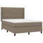 vidaXL Cama box spring colchón y luces LED tela gris taupe 140x190 cm vidaXL Cama box spring colchón y luces LED tela gris taupe 140x190 cm