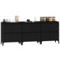vidaXL Aparadores 3 uds madera contrachapada negro 60x35x70 cm vidaXL Aparadores 3 uds madera contrachapada negro 60x35x70 cm