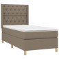 vidaXL Cama box spring colchón y luces LED gris taupe 80x200 cm vidaXL Cama box spring colchón y luces LED gris taupe 80x200 cm