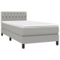 vidaXL Cama box spring con colchón tela gris claro 100x200 cm