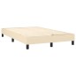 vidaXL Cama box spring con colchón tela color crema 120x200 cm