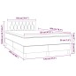 vidaXL Cama box spring con colchón tela color crema 120x200 cm