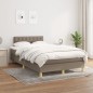 vidaXL Cama box spring con colchón tela gris taupe 120x200 cm vidaXL Cama box spring con colchón tela gris taupe 120x200 cm