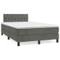 vidaXL Cama box spring con colchón terciopelo gris oscuro 120x200 cm vidaXL Cama box spring con colchón terciopelo gris oscuro 120x200 cm