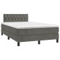 vidaXL Cama box spring con colchón terciopelo gris oscuro 120x200 cm vidaXL Cama box spring con colchón terciopelo gris oscuro 120x200 cm
