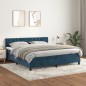 vidaXL Cama box spring con colchón terciopelo azul oscuro 160x200 cm vidaXL Cama box spring con colchón terciopelo azul oscuro 160x200 cm