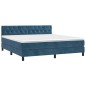 vidaXL Cama box spring con colchón terciopelo azul oscuro 160x200 cm vidaXL Cama box spring con colchón terciopelo azul oscuro 160x200 cm