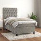 vidaXL Cama box spring con colchón terciopelo gris claro 80x200 cm vidaXL Cama box spring con colchón terciopelo gris claro 80x200 cm