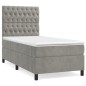 vidaXL Cama box spring con colchón terciopelo gris claro 80x200 cm vidaXL Cama box spring con colchón terciopelo gris claro 80x200 cm