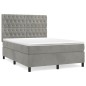 vidaXL Cama box spring con colchón terciopelo gris claro 140x200 cm vidaXL Cama box spring con colchón terciopelo gris claro 140x200 cm