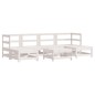 vidaXL Juego de muebles jardín 7 piezas y cojines madera maciza blanco vidaXL Juego de muebles jardín 7 piezas y cojines madera maciza blanco