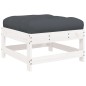 vidaXL Juego de muebles jardín 7 piezas y cojines madera maciza blanco vidaXL Juego de muebles jardín 7 piezas y cojines madera maciza blanco