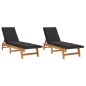 vidaXL Tumbonas con cojines 2 uds ratán sintético madera maciza acacia vidaXL Tumbonas con cojines 2 uds ratán sintético madera maciza acacia