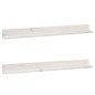 vidaXL Estantes de pared 2 uds madera maciza de pino blanco 110x11x9cm vidaXL Estantes de pared 2 uds madera maciza de pino blanco 110x11x9cm