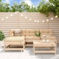vidaXL Juego de muebles de jardín 5 piezas y cojines madera maciza vidaXL Juego de muebles de jardín 5 piezas y cojines madera maciza
