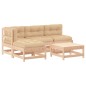 vidaXL Juego de muebles de jardín 5 piezas y cojines madera maciza vidaXL Juego de muebles de jardín 5 piezas y cojines madera maciza