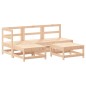 vidaXL Juego de muebles de jardín 5 piezas y cojines madera maciza vidaXL Juego de muebles de jardín 5 piezas y cojines madera maciza