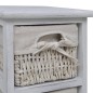 vidaXL Estantería con 4 cestas tejidas madera blanco vidaXL Estantería con 4 cestas tejidas madera blanco