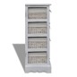 vidaXL Estantería con 4 cestas tejidas madera blanco vidaXL Estantería con 4 cestas tejidas madera blanco