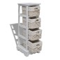 vidaXL Estantería con 4 cestas tejidas madera blanco vidaXL Estantería con 4 cestas tejidas madera blanco