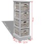 vidaXL Estantería con 4 cestas tejidas madera blanco vidaXL Estantería con 4 cestas tejidas madera blanco