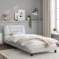 vidaXL Estructura cama con luces LED cuero sintético blanco 80x200 cm