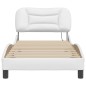 vidaXL Estructura cama con luces LED cuero sintético blanco 80x200 cm