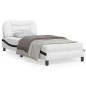 vidaXL Estructura cama con LED cuero sintético blanco negro 80x200 cm