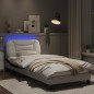 vidaXL Estructura cama con LED cuero sintético blanco negro 80x200 cm