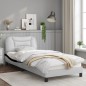 vidaXL Estructura cama con LED cuero sintético blanco negro 80x200 cm