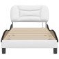 vidaXL Estructura cama con LED cuero sintético blanco negro 80x200 cm