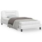 vidaXL Estructura cama con luces LED cuero sintético blanco 100x200 cm