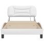 vidaXL Estructura cama con luces LED cuero sintético blanco 100x200 cm