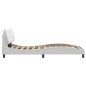 vidaXL Estructura cama con luces LED cuero sintético blanco 100x200 cm