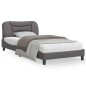 vidaXL Estructura cama con luces LED cuero sintético gris 100x200 cm vidaXL Estructura cama con luces LED cuero sintético gris 100x200 cm