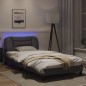 vidaXL Estructura cama con luces LED cuero sintético gris 100x200 cm vidaXL Estructura cama con luces LED cuero sintético gris 100x200 cm