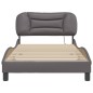vidaXL Estructura cama con luces LED cuero sintético gris 100x200 cm vidaXL Estructura cama con luces LED cuero sintético gris 100x200 cm
