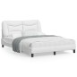 vidaXL Estructura cama con luces LED cuero sintético blanco 120x200 cm vidaXL Estructura cama con luces LED cuero sintético blanco 120x200 cm