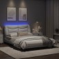 vidaXL Estructura cama con luces LED cuero sintético blanco 120x200 cm vidaXL Estructura cama con luces LED cuero sintético blanco 120x200 cm