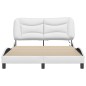 vidaXL Estructura cama con luces LED cuero sintético blanco 120x200 cm vidaXL Estructura cama con luces LED cuero sintético blanco 120x200 cm