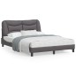 vidaXL Estructura cama con luces LED cuero sintético gris 120x200 cm vidaXL Estructura cama con luces LED cuero sintético gris 120x200 cm