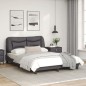 vidaXL Estructura cama con luces LED cuero sintético gris 120x200 cm vidaXL Estructura cama con luces LED cuero sintético gris 120x200 cm