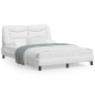 vidaXL Estructura cama con luces LED cuero sintético blanco 140x200 cm