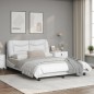 vidaXL Estructura cama con luces LED cuero sintético blanco 140x200 cm