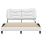 vidaXL Estructura cama con luces LED cuero sintético blanco 140x200 cm