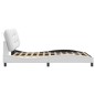 vidaXL Estructura cama con luces LED cuero sintético blanco 140x200 cm